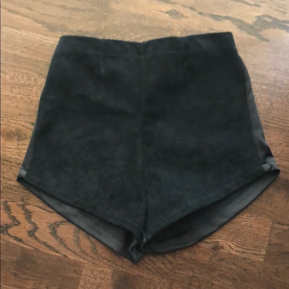 Vintage Black high cut Suede shorts XS